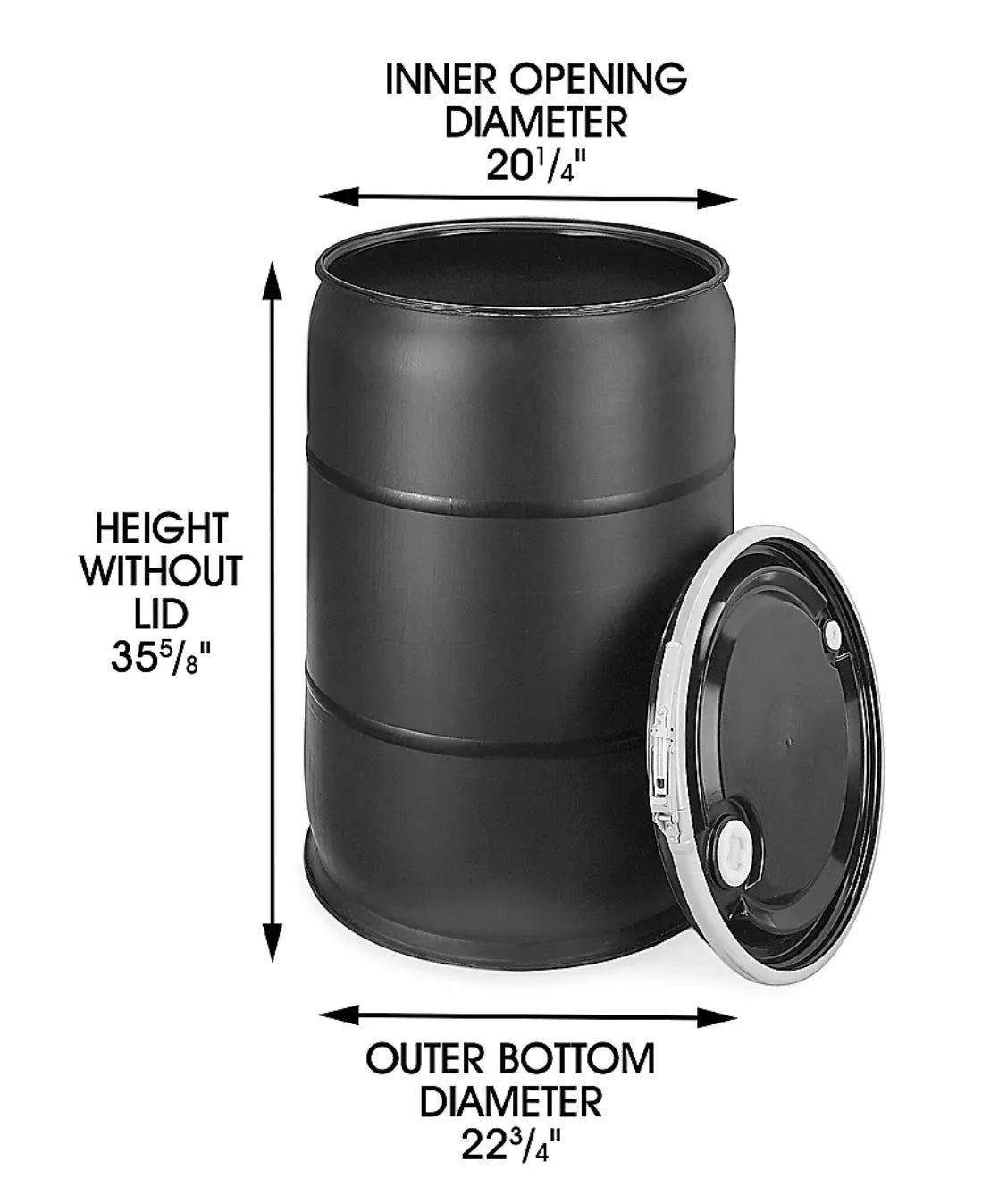 55 Gallon Plastic Drum With Lid
